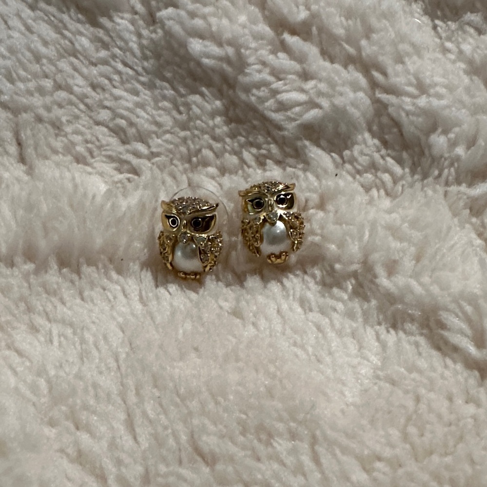 Gold Owl Stud Earrings Kate spade